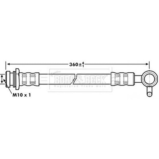 Borg & Beck Brake Hydraulic Hose Line Front Left BBH7084