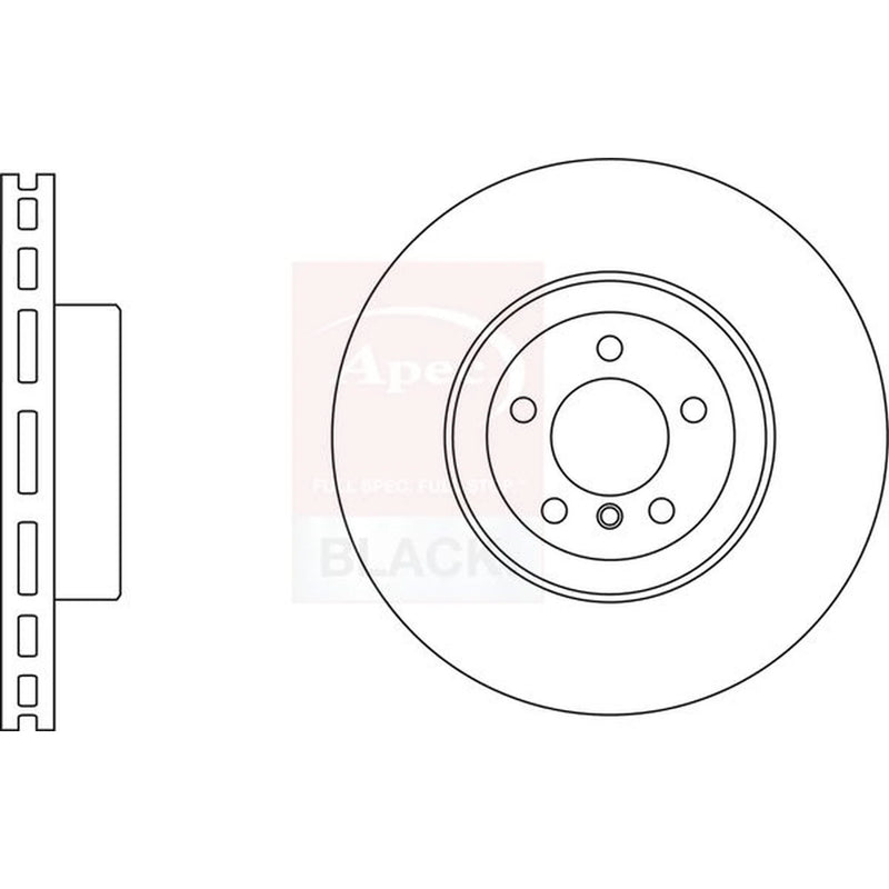 Apec 2 x Vented Rear Brake Discs DSK3253B