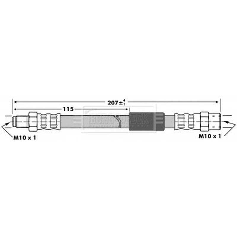 Borg & Beck Brake Hydraulic Hose Line Left BBH6846