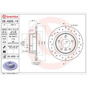 Brembo Xtra 2 x Perforated Rear Brake Discs 08.A205.1X