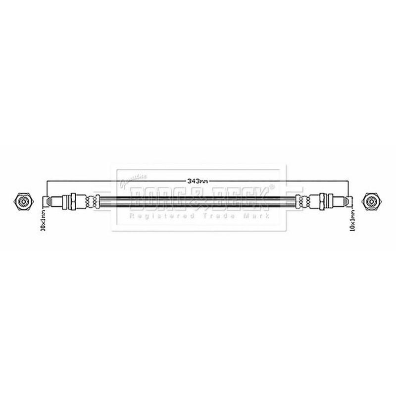 Borg & Beck Brake Hydraulic Hose Line Rear Left BBH6164