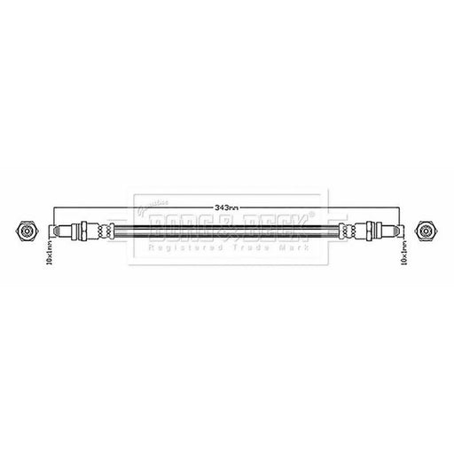 Borg & Beck Brake Hydraulic Hose Line Rear Left BBH6164