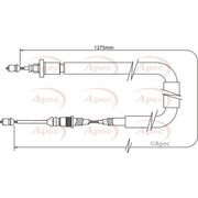 Apec Handbrake Cable Right Rear CAB1384