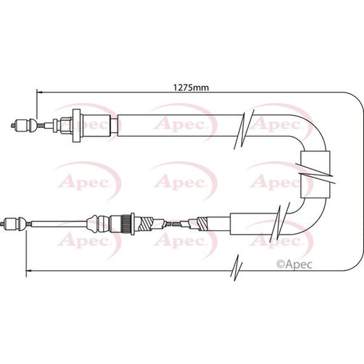 Apec Handbrake Cable Right Rear CAB1384
