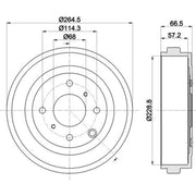 Mintex Brake Drum Assembly Rear MBD412