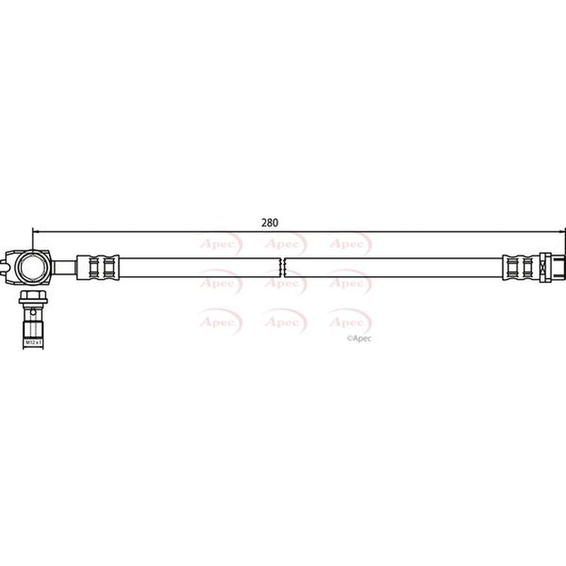 Apec Brake Hydraulic Hose Line Rear HOS3369