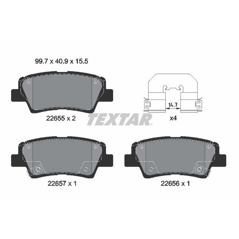 Textar Rear Brake Pad Set 2265501