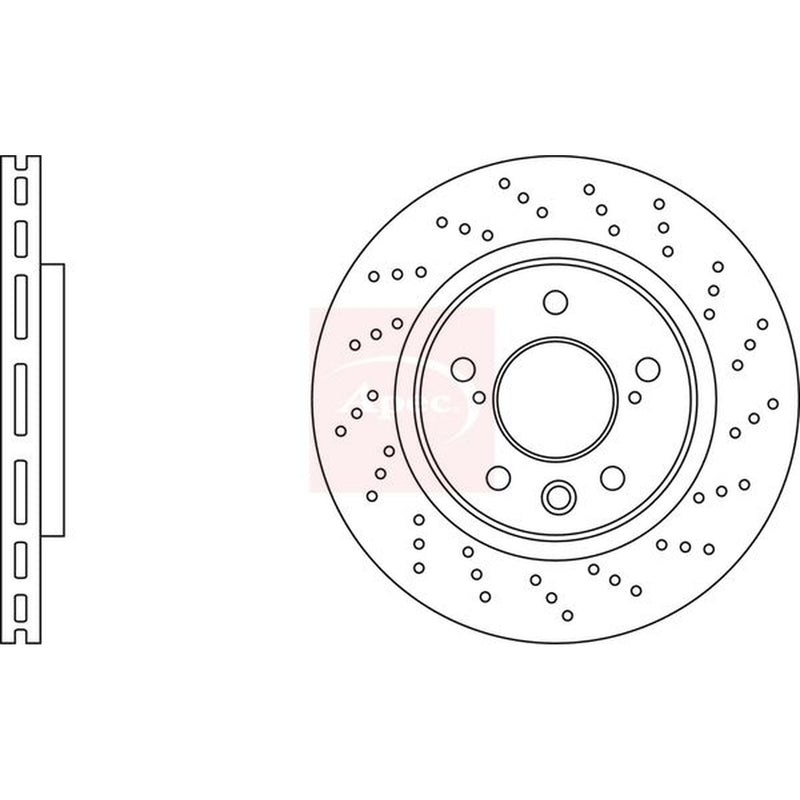 Apec 2 x Perforated/Vented Rear Brake Discs DSK2962