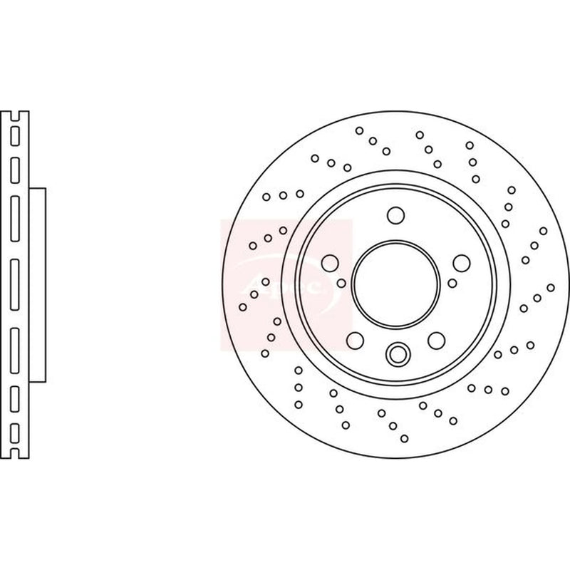 Apec 2 x Perforated/Vented Rear Brake Discs DSK2962