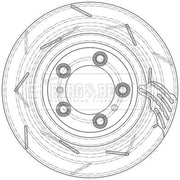 Borg & Beck 2 x Vented Front Brake Discs BBD6062S