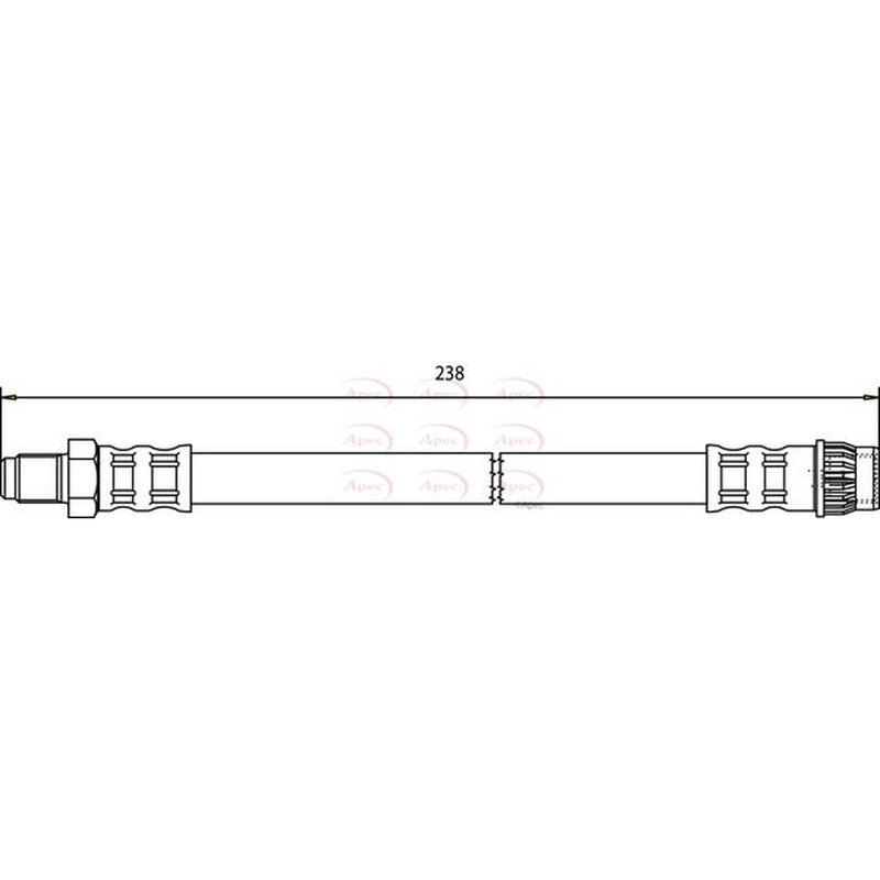 Apec Brake Hydraulic Hose Line Rear HOS3616