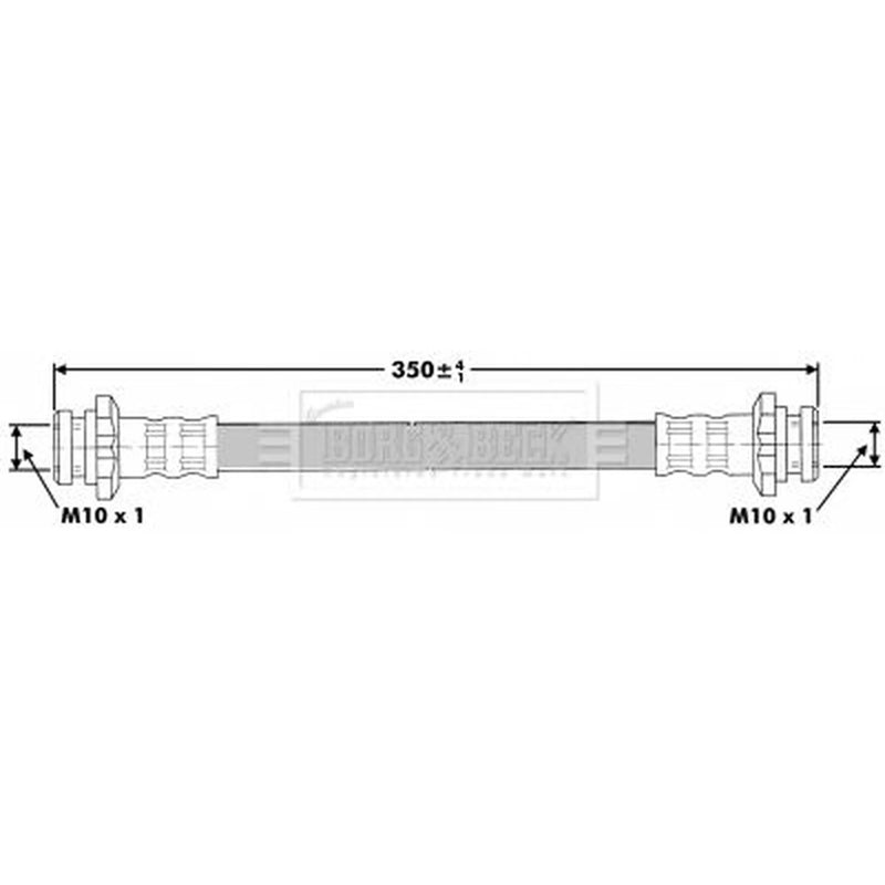 Borg & Beck Brake Hydraulic Hose Line Rear Left BBH7147