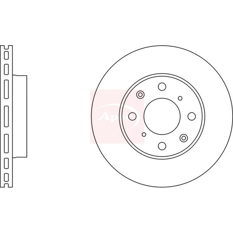 Apec 2 x Vented Front Brake Discs DSK240