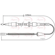Apec Handbrake Cable Left Rear CAB1466