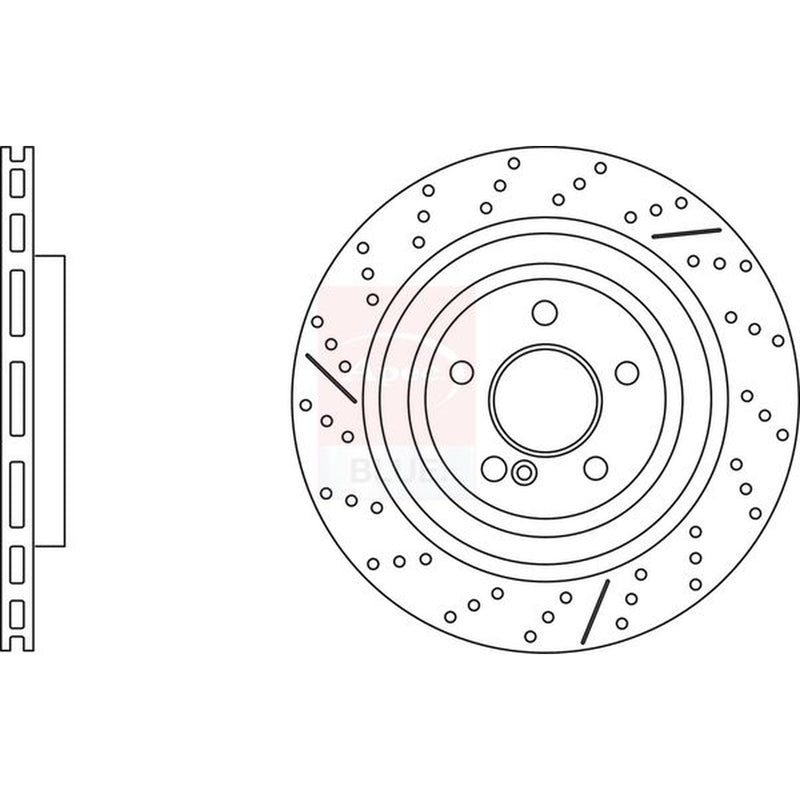 Apec 2 x Vented Rear Brake Discs SDK7002