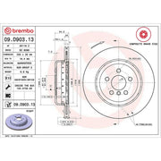Brembo 2 x Aluminium Rear Brake Disc Hub Brake Discs 09.D902.13