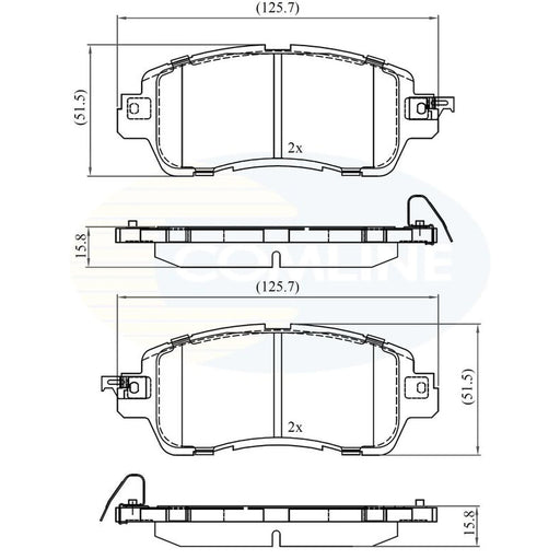 Comline 4 x Front Brake Pad Set CBP36115