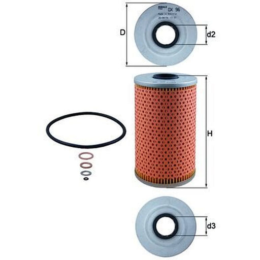 Mahle Engine Oil Filter OX 96D