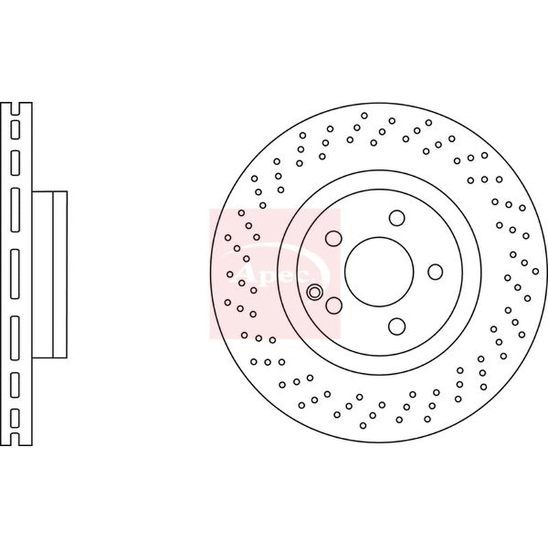 Apec 2 x Perforated/Vented Front Brake Discs DSK2877