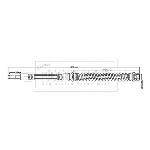 Borg & Beck Brake Hydraulic Hose Line Front Left BBH6814