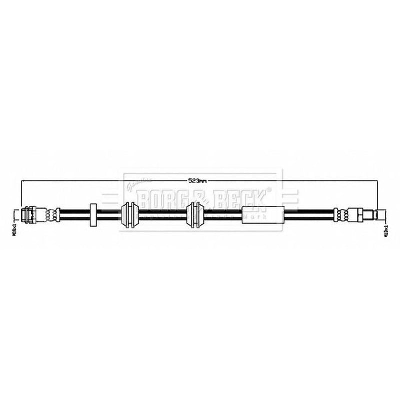 Borg & Beck Brake Hydraulic Hose Line Front Left BBH8683