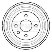 Borg & Beck Brake Drum Assembly Rear BBR7040
