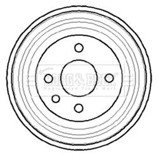 Borg & Beck Brake Drum Assembly Rear BBR7040
