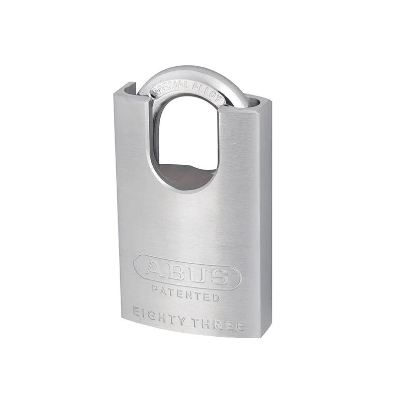 ABUS Mechanical 83/50mm Chrome Plated Brass Padlock Hardened Closed Shackle