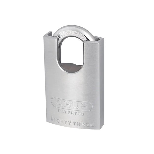 ABUS Mechanical 83/50mm Chrome Plated Brass Padlock Hardened Closed Shackle