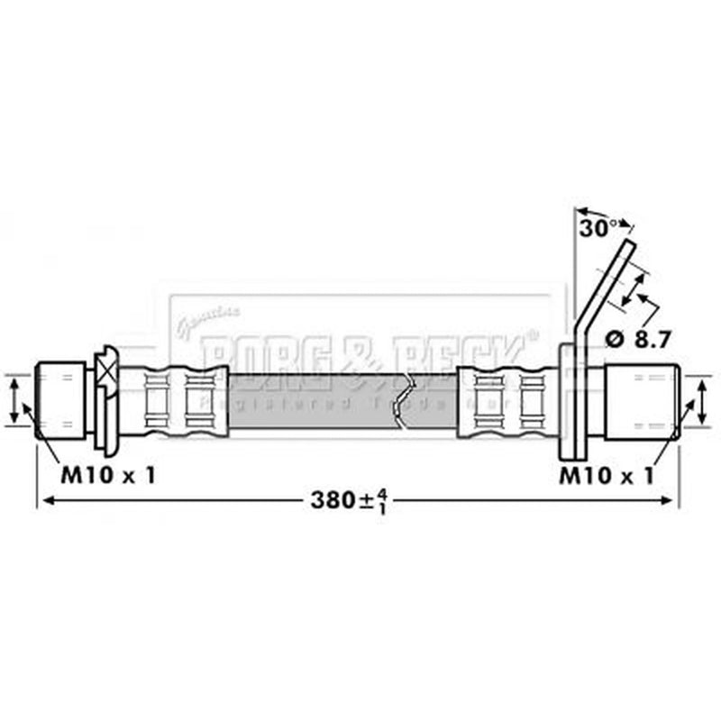Borg & Beck Brake Hydraulic Hose Line Rear Right BBH7219