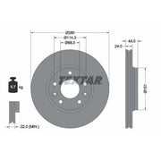 Textar 2 x Externally Vented Front Brake Discs 92346803