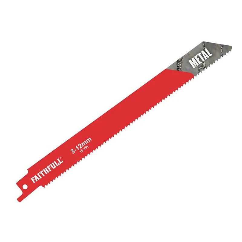Faithfull S1118BF Sabre Saw Blade Metal 200mm 10 TPI (Pack 5) - FAISBS1118BF
