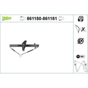 Valeo Electric Window Regulator Lifter Right Rear 861181
