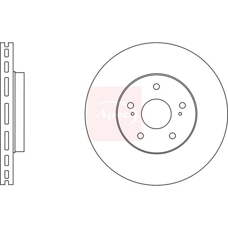 Apec 2 x Vented Front Brake Discs DSK2902