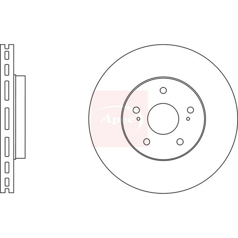 Apec 2 x Vented Front Brake Discs DSK2902