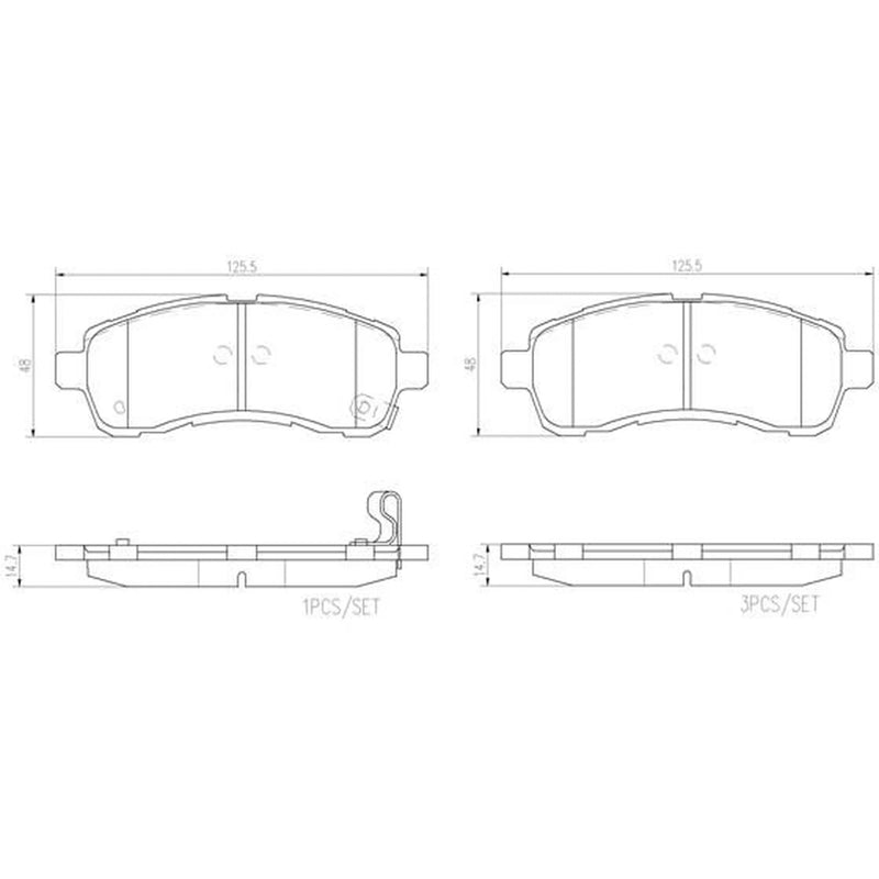Brembo 4 x Front Brake Pad Set P49057