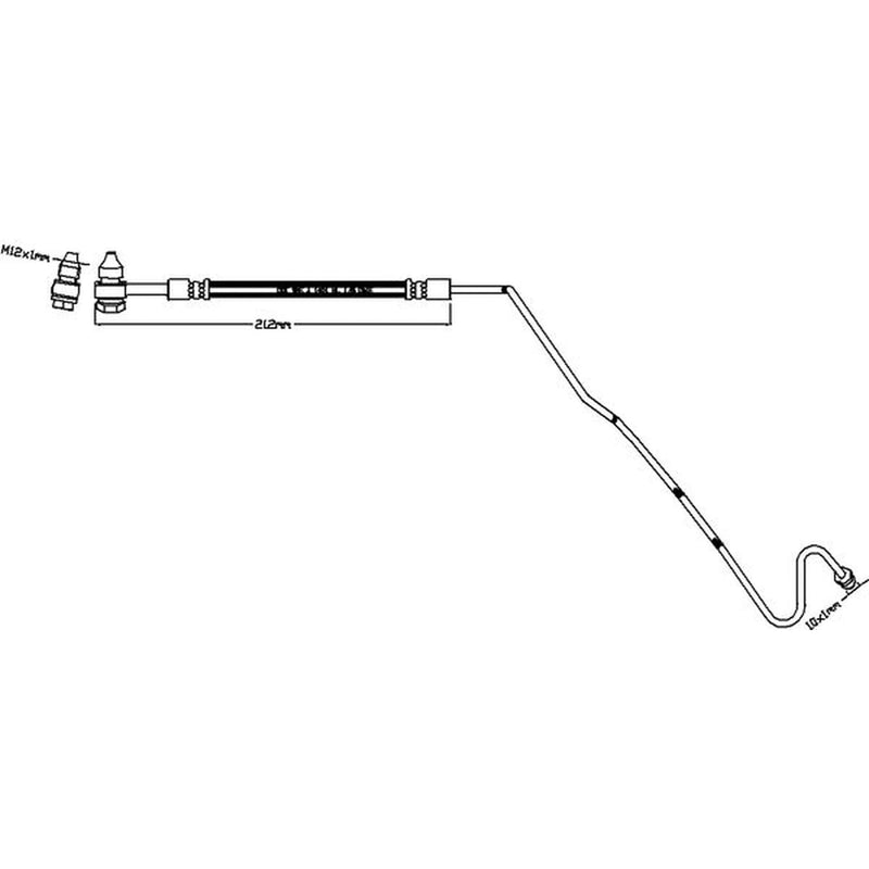 Abtex Brake Hydraulic Hose Line Rear Left ABH1227L