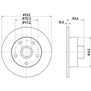 DON 2 x Solid Rear Brake Discs PCD21431