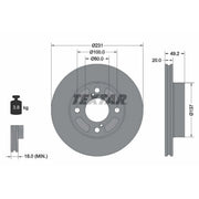 Textar 2 x Internally Vented Front Brake Discs 92314003