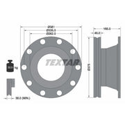 Textar 2 x Internally Vented Brake Discs 93192500 OE 20704422 5010525364