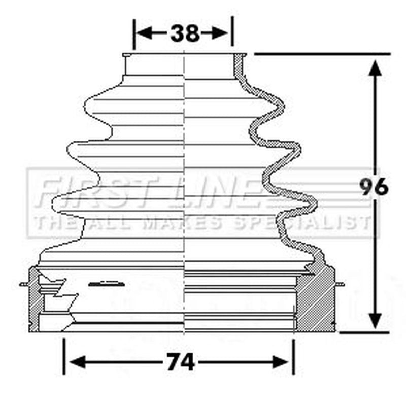 First Line Drive Shaft Bellow Kit Front Left FCB6254