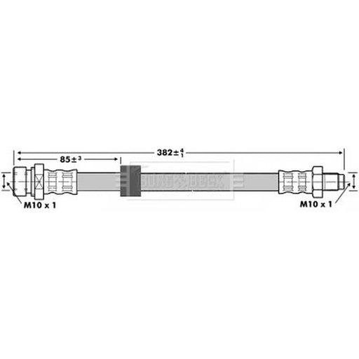 Borg & Beck Brake Hydraulic Hose Line Rear Left BBH6987