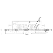 Borg & Beck Handbrake Cable Left Rear BKB3897