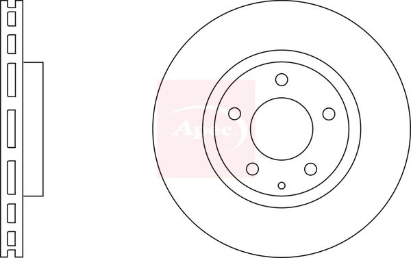 Apec 2 x Brake Disc Set Vented