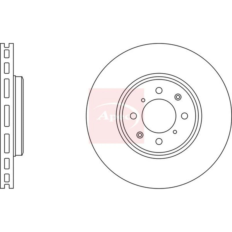 Apec 2 x Vented Front Brake Discs DSK2357