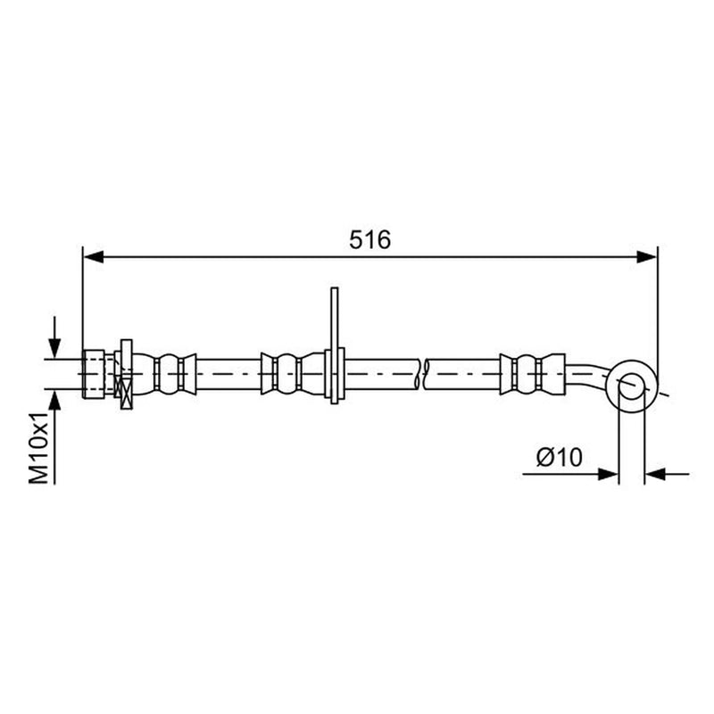 Bosch Brake Hydraulic Hose Line Front Right 1 987 481 730