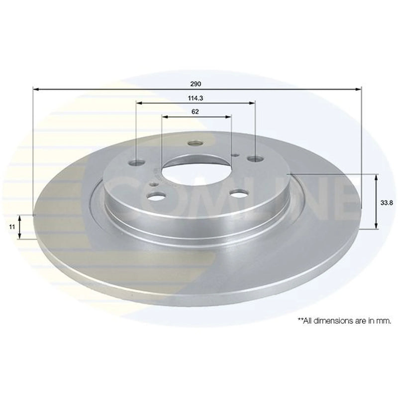 Comline 2 x Solid Rear Brake Discs ADC01151
