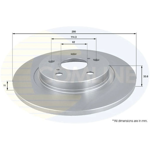 Comline 2 x Solid Rear Brake Discs ADC01151