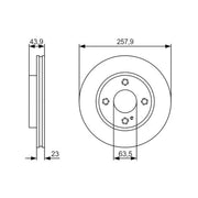 Bosch 2 x Vented Brake Discs 0 986 479 S38