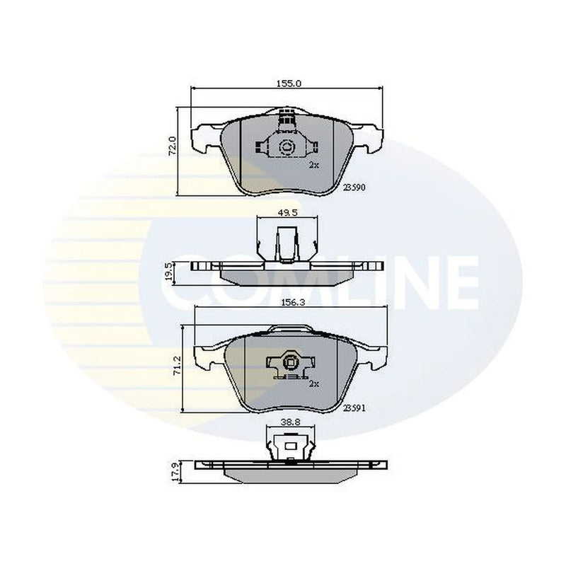 Comline 4 x Front Brake Pad Set CBP01322